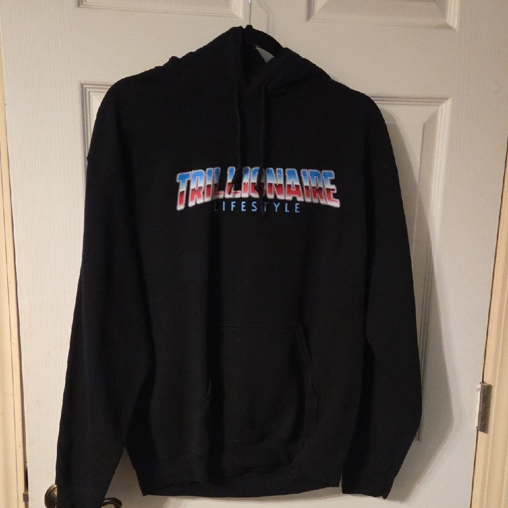 Trillionaire, Black Hoodie with Graphic Design